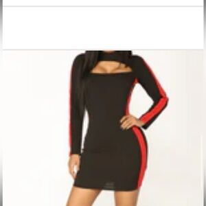 3/$20!! Red and Black Mock Neck Mini Dress